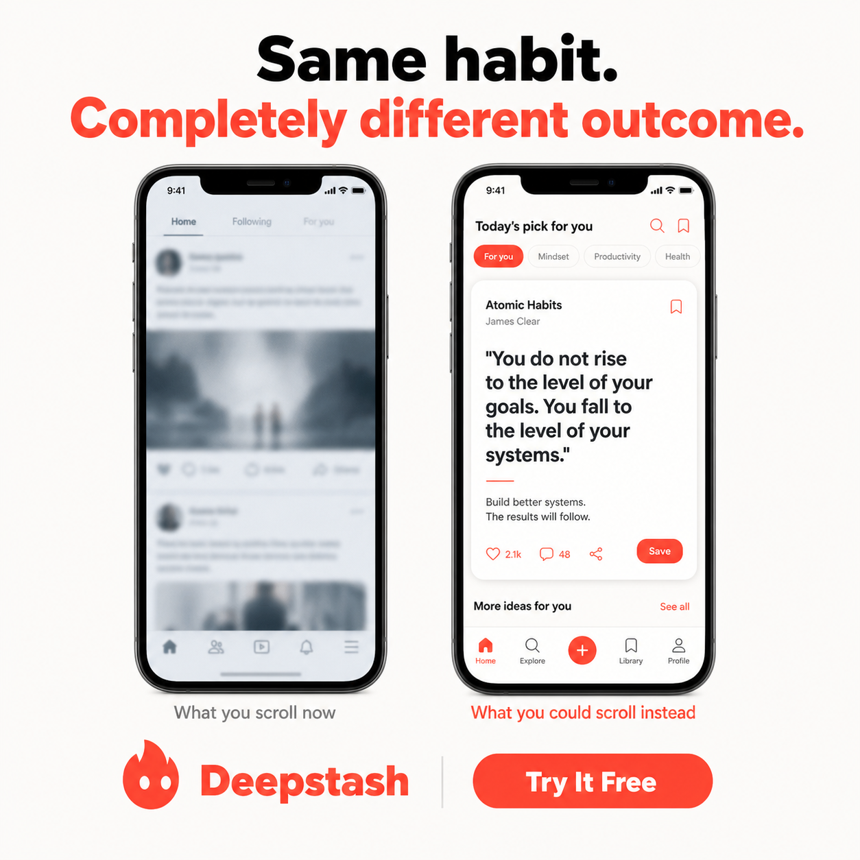 Deepstash Facebook ad
