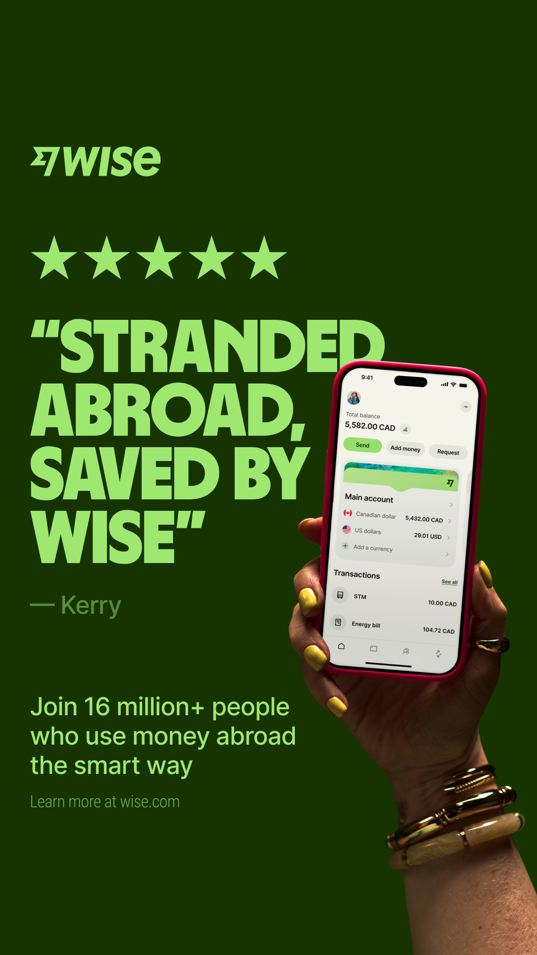 Wise Facebook ad