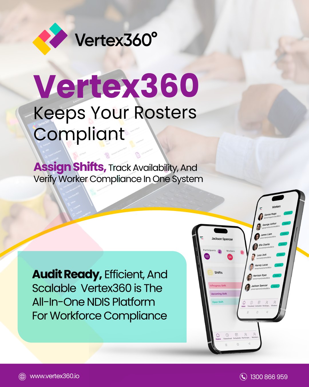 Vertex360 - NDIS Software Facebook ad: All-In-One NDIS Software That Actually Saves You Time