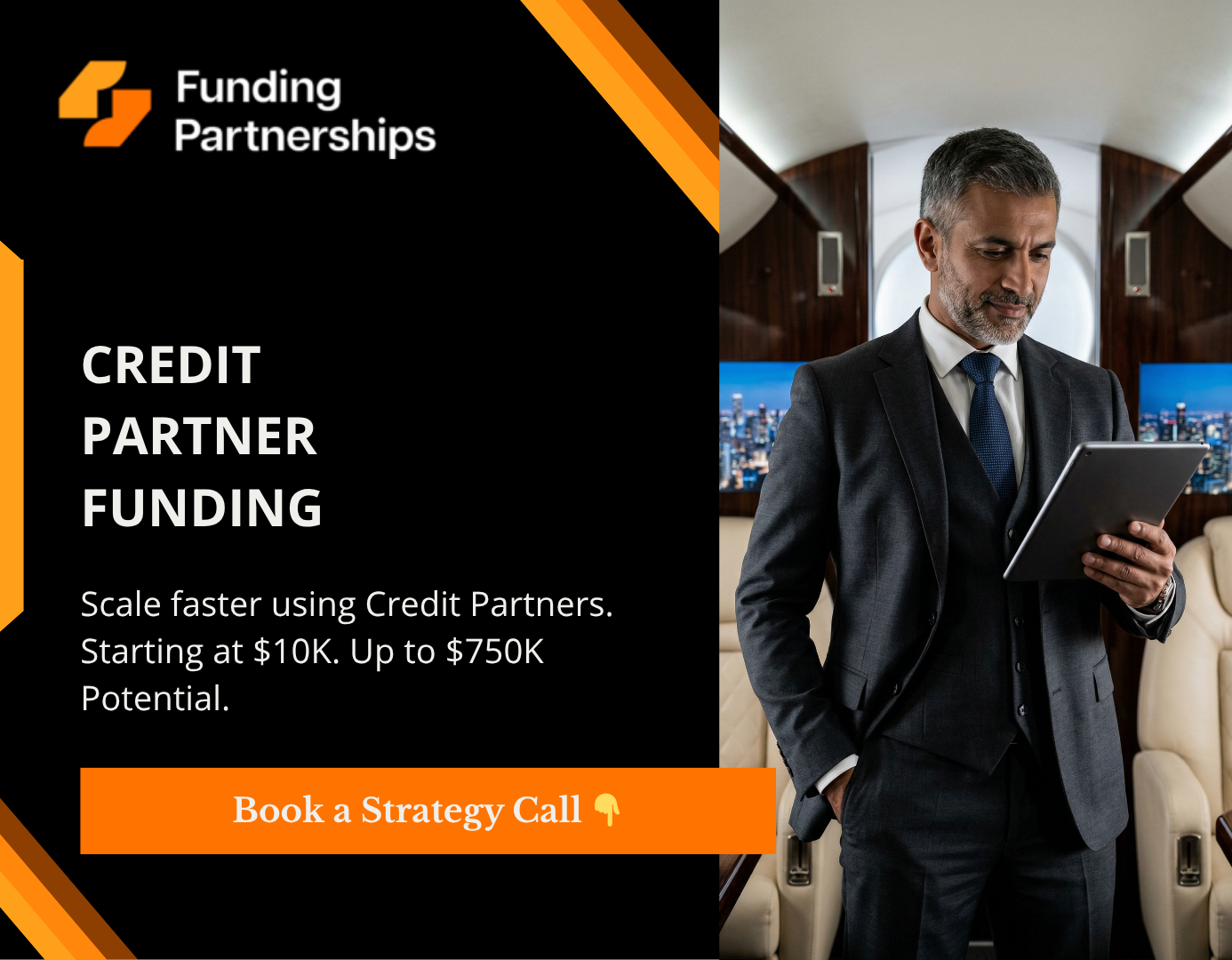 Funding Partnerships Facebook ad: Stop Using Your Own Credit
