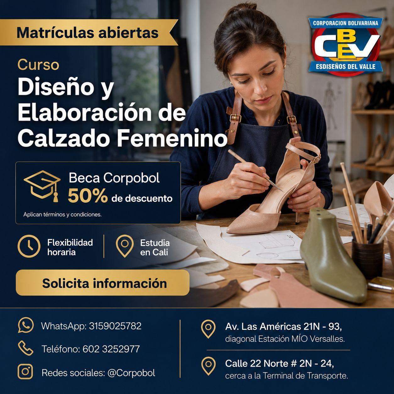 CORPOBOL Facebook ad: Diseña Tu Propio Calzado Femenino