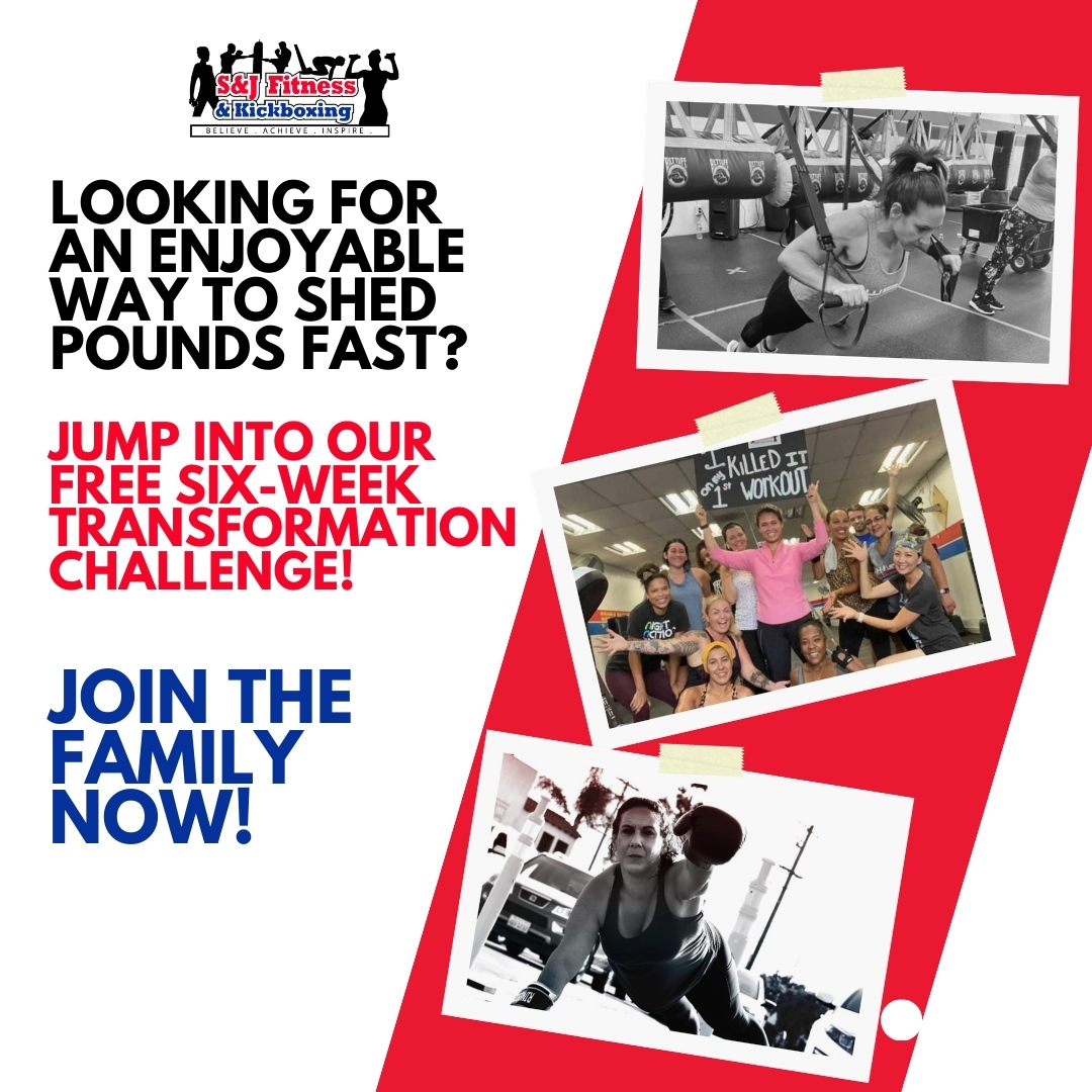 S&J Fitness and Kickboxing Facebook ad: Ready to Feel Amazing Again? FREE 6-Week Challenge Inside!