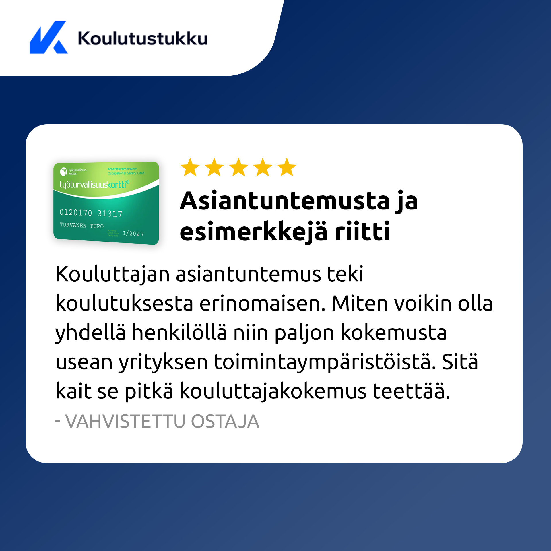 Koulutustukku Facebook ad