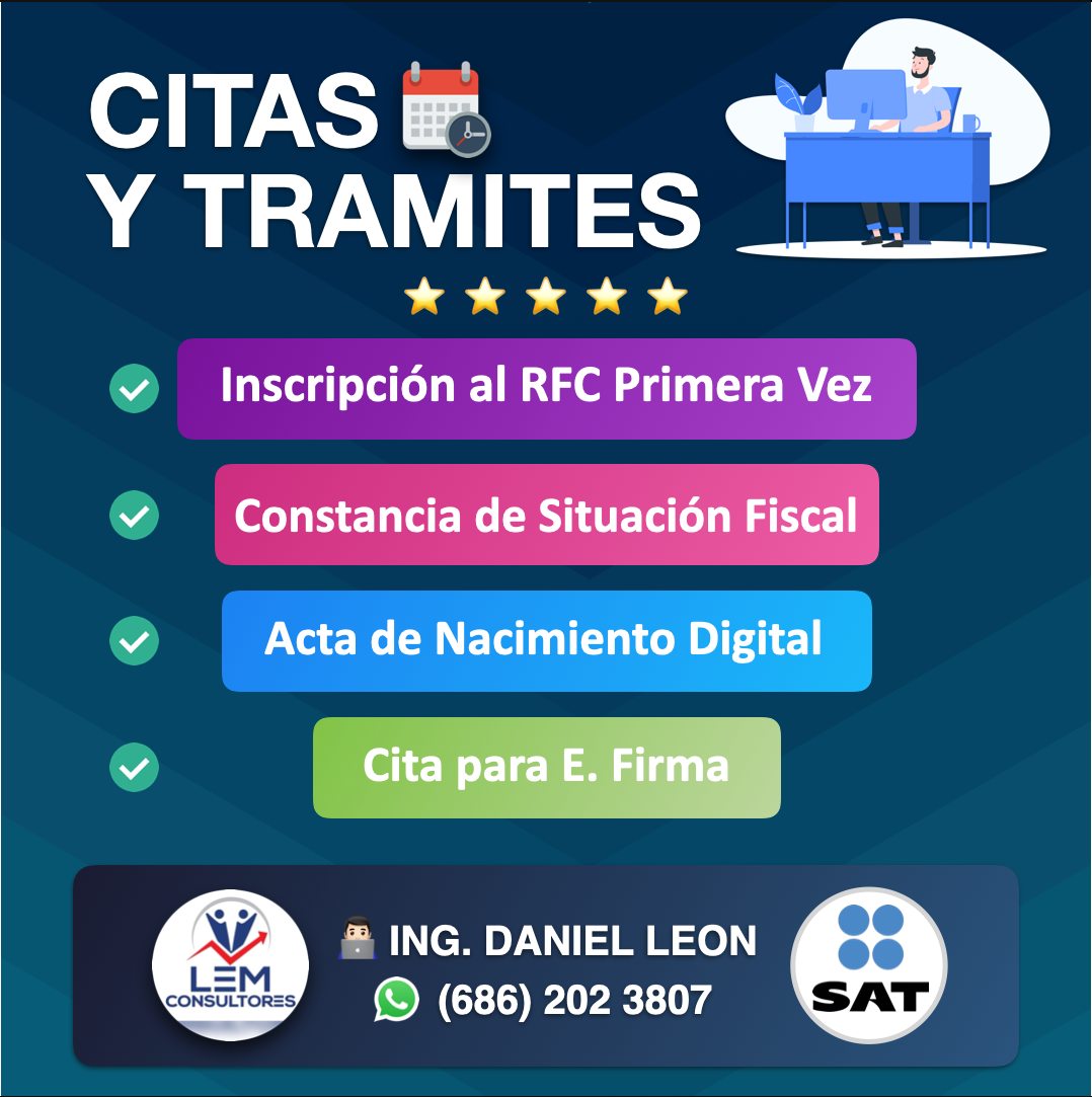 Daniel León Consultor - Servicios IMSS / SAT Facebook ad: ¿Necesitas Agendar una Cita en el SAT ó…