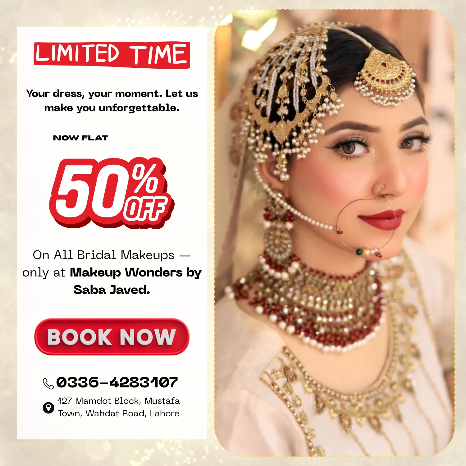 Makeup Wonders BY Saba Javed Facebook ad from Sep 18, 2025