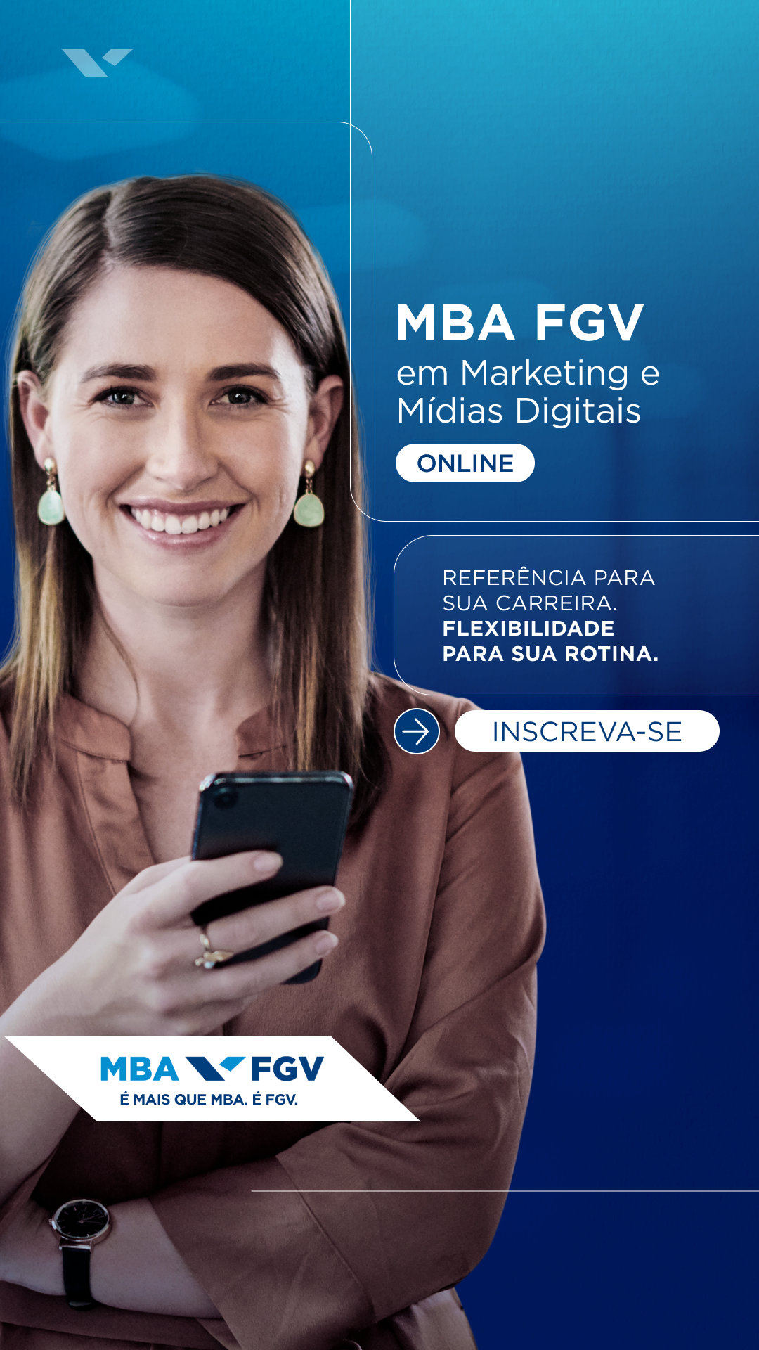 FGV Facebook ad: MBA FGV Online Marketing e Mídias