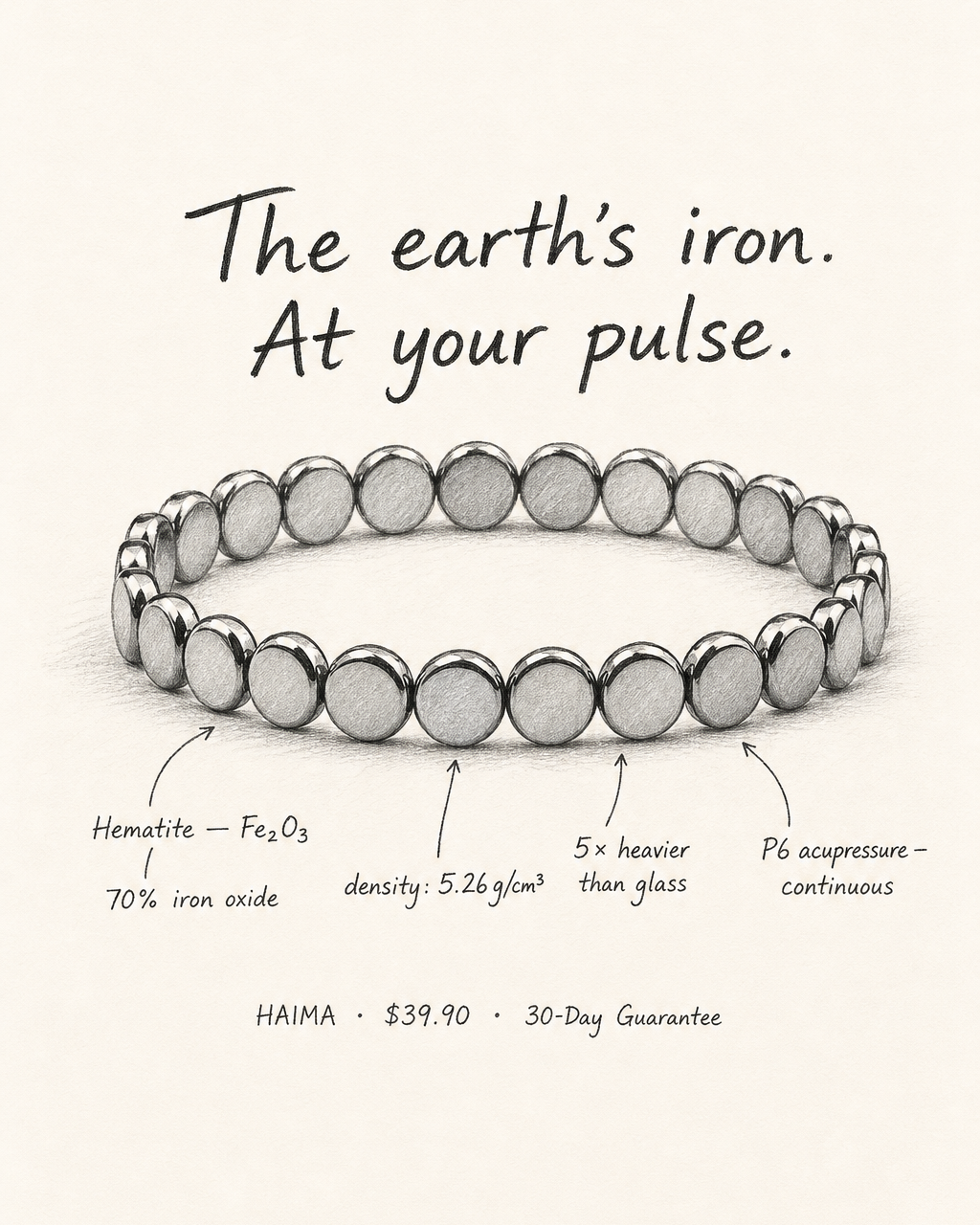 Haima Facebook ad: Haima Hematite Bracelet | Your Natural Menopause Solution