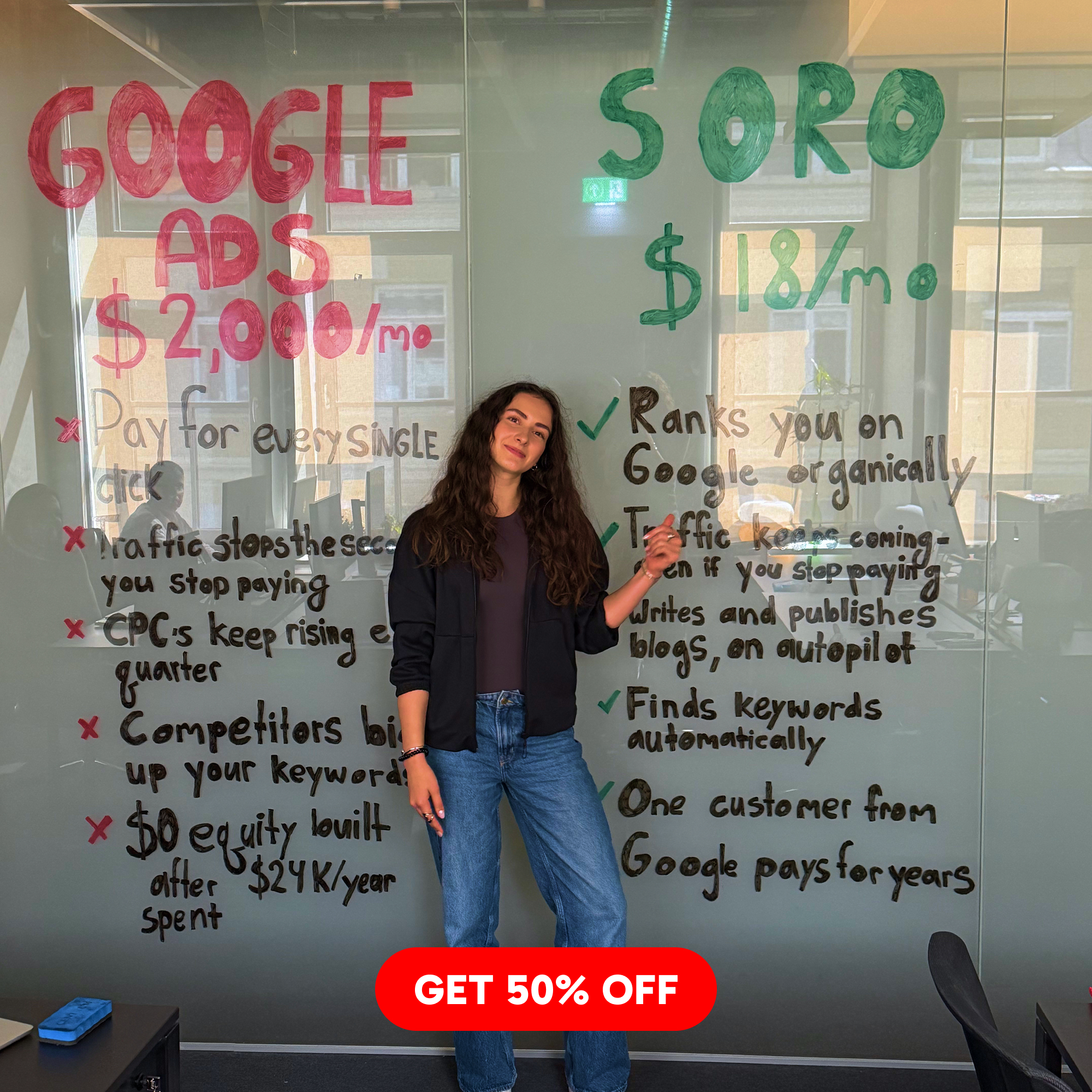 Soro SEO Facebook ad: Rank #1 on Google