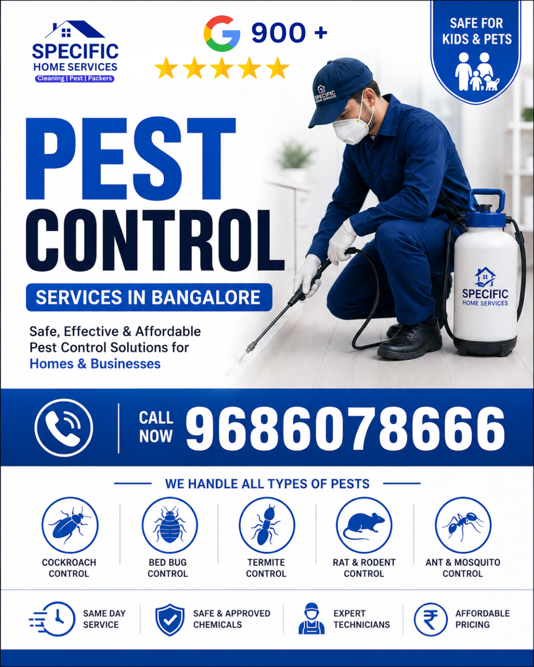 Specific Home Services Facebook ad: Safe & Effective Pest Treatment