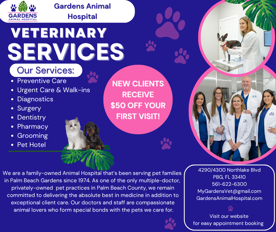 Gardens Animal Hospital Facebook ad: Palm Beach Gardens Animal Hospital | Gardens Animal Hospital