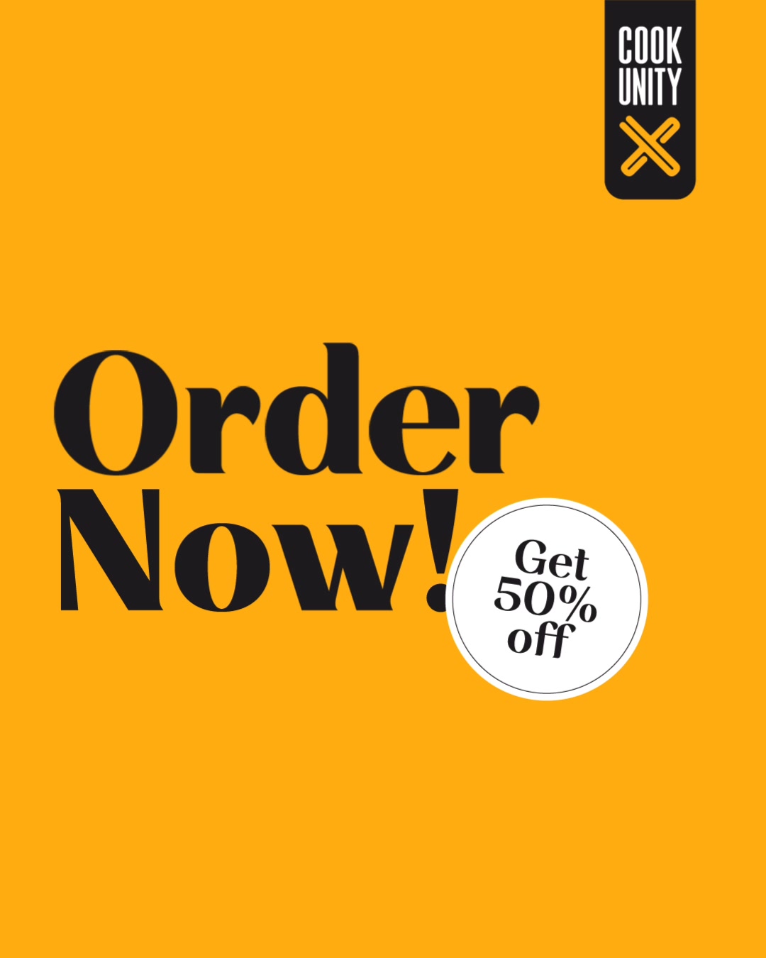 CookUnity Facebook ad: 50% Off + FREE Protein for 2 Months