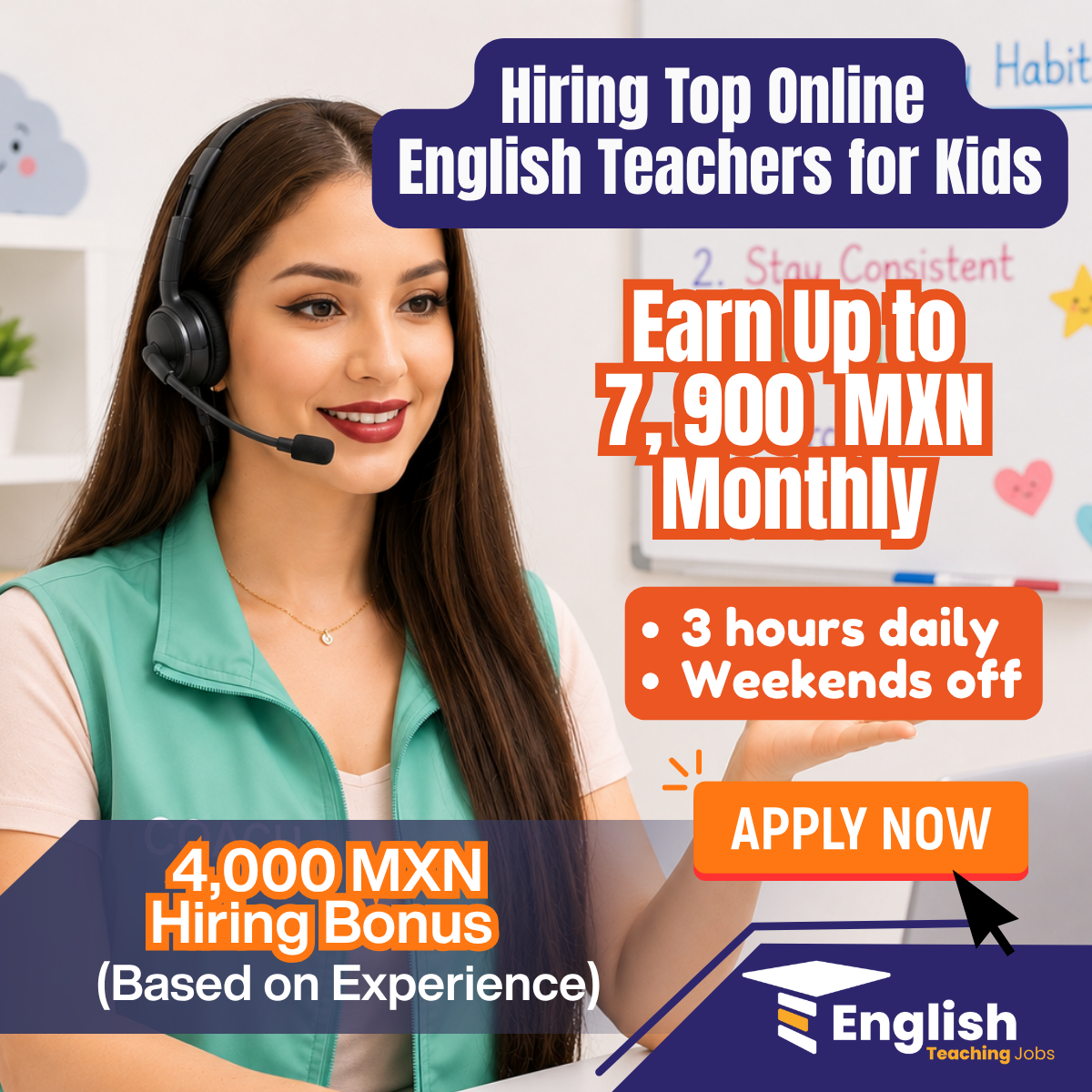 English Teaching Jobs Facebook ad
