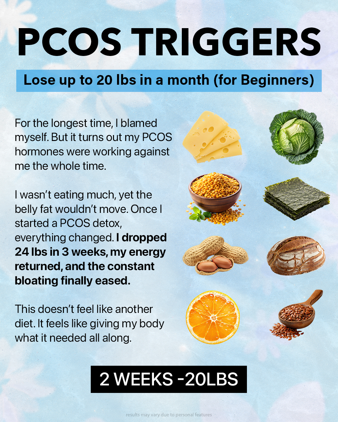 PCOS Weight Loss Hacks Facebook ad
