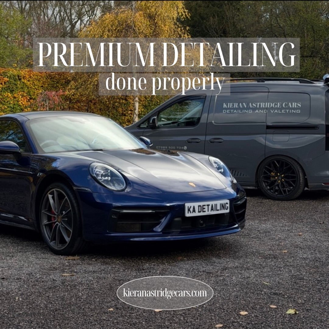 Kieran Astridge Cars Detailing and Valeting Facebook ad: Premium detailing -> done properly