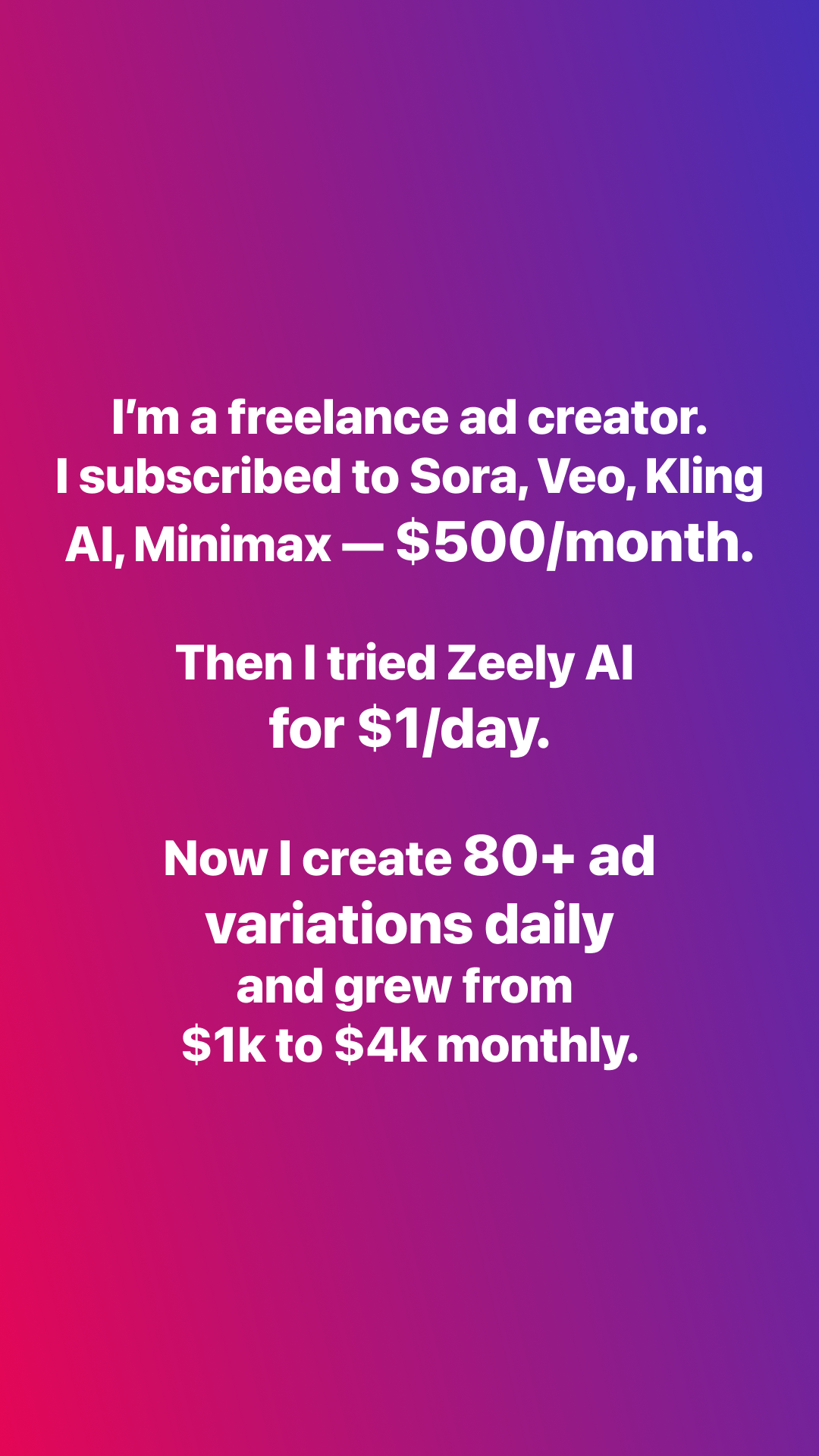 Zeely Facebook ad