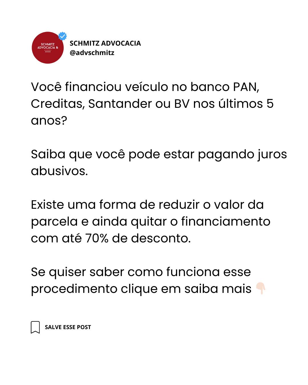 Schmitz Advocacia e Assessoria Facebook ad from Jan 8, 2026