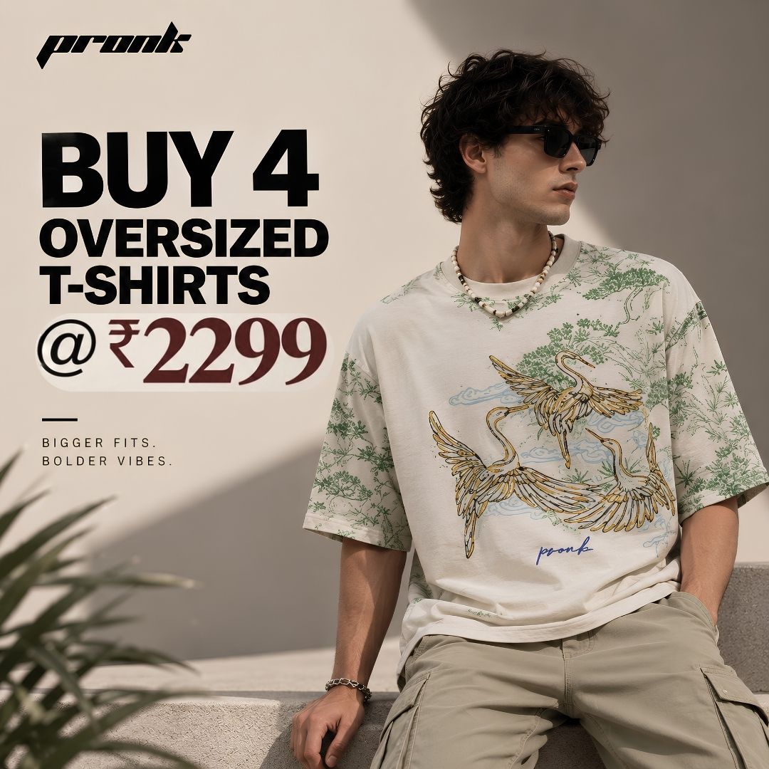 PRONK Facebook ad: Get 4 oversized T-shirts for just ₹2299