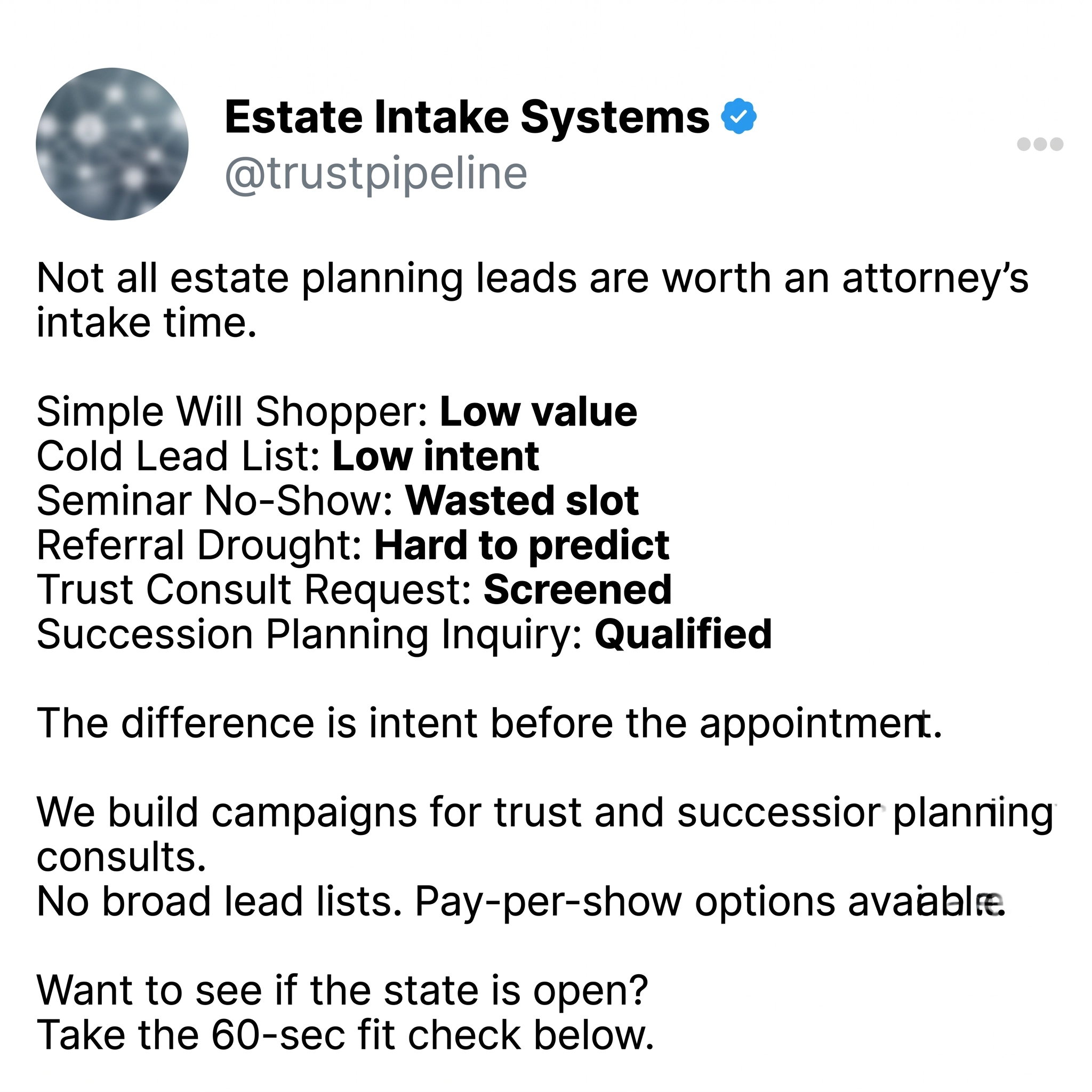 Destro Facebook ad: Only Pay Per Showed Appointment