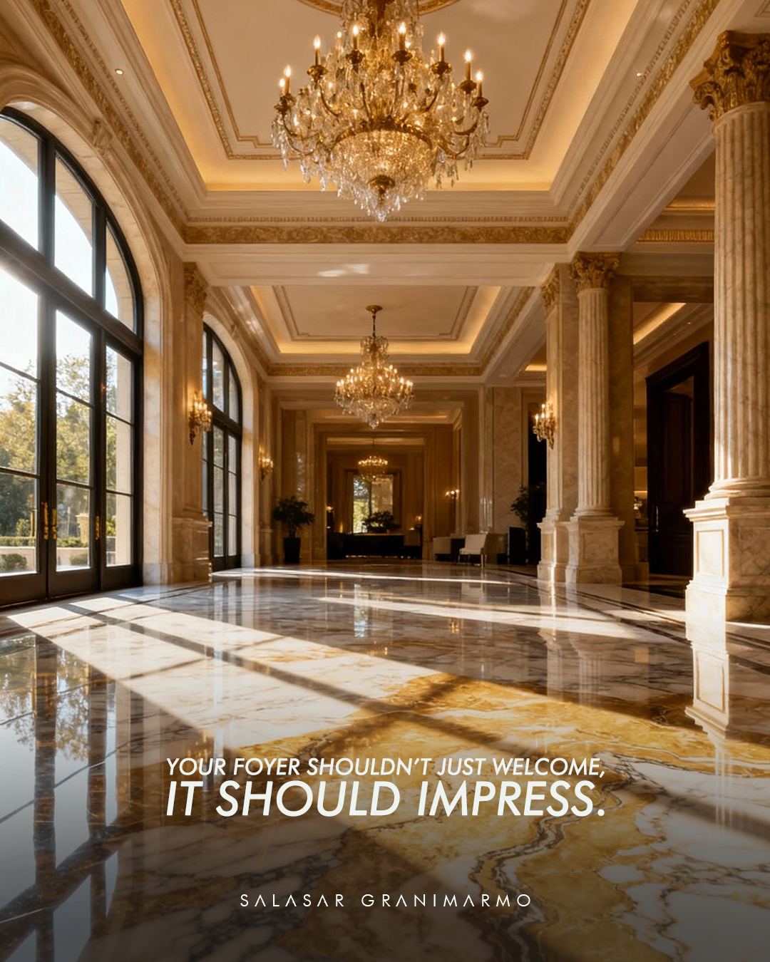 Salasar Grani Marmo Facebook ad: Your foyer doesn’t just welcome, it introduces your…