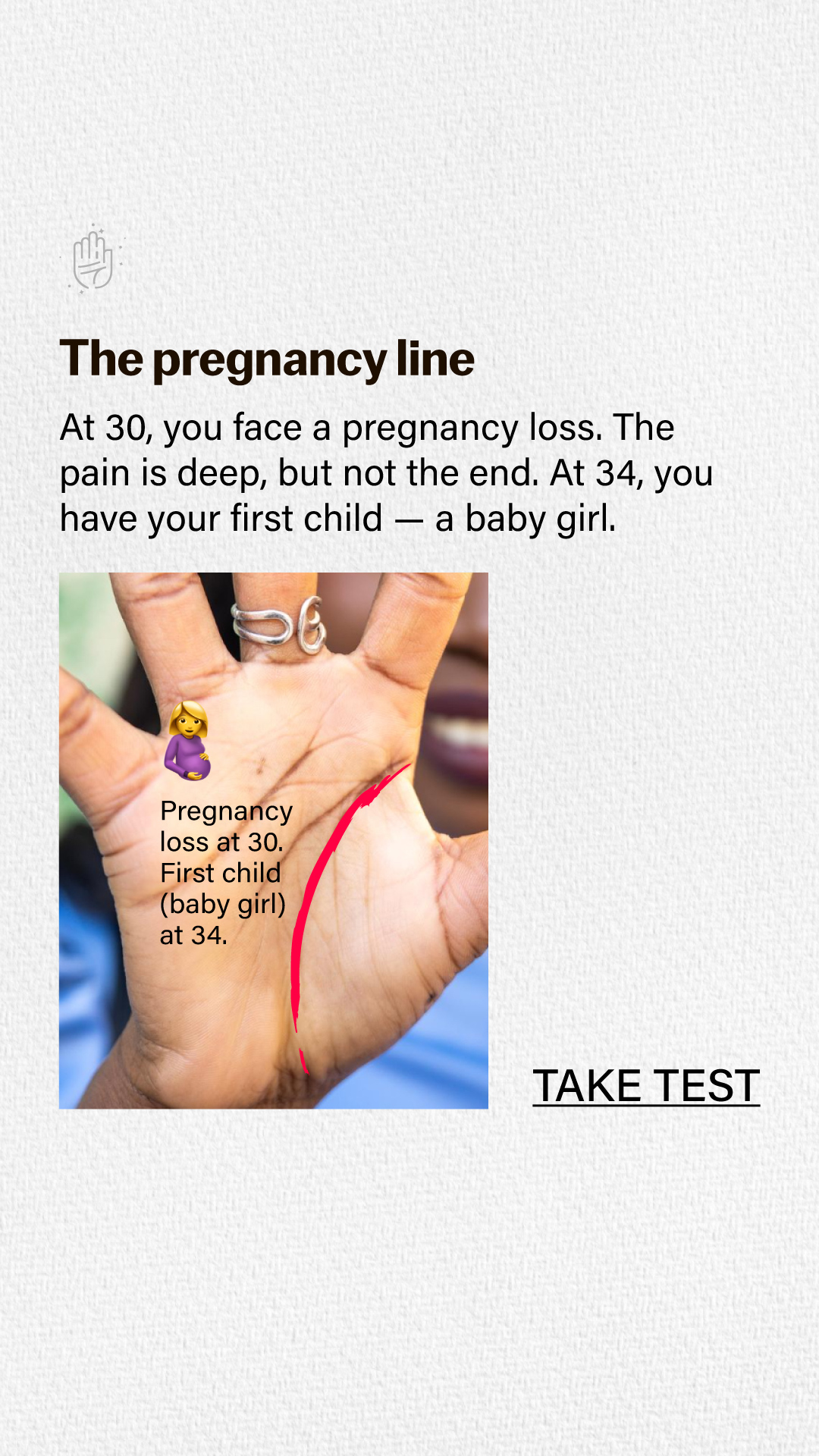 Palm reading insights Facebook ad