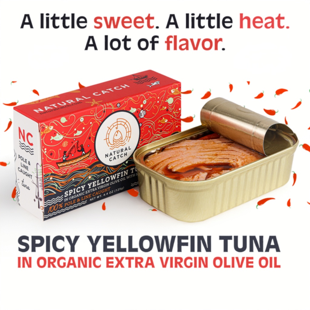 Natural Catch Tuna Facebook ad: Sweet Heat. Clean Protein.