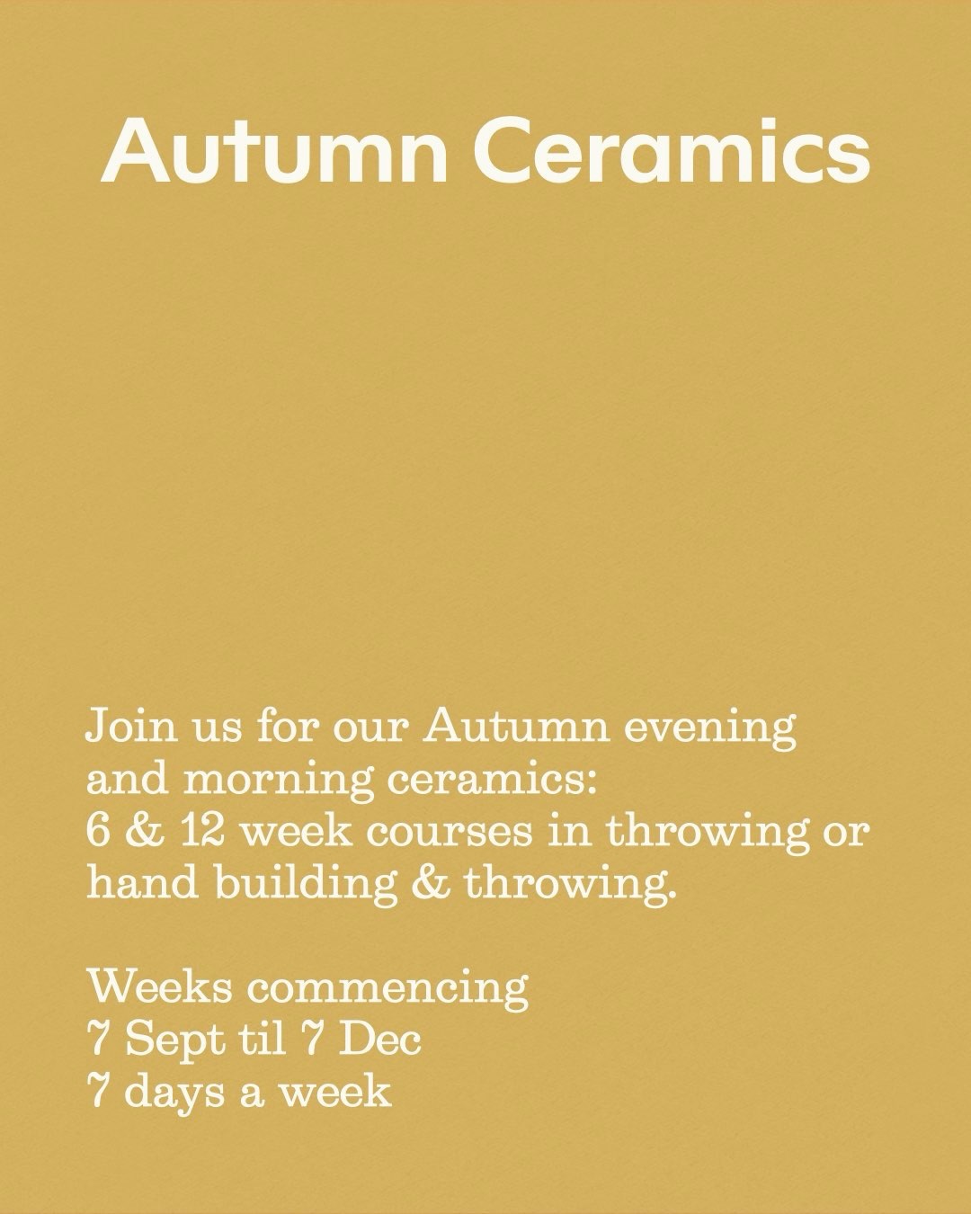 Earthworks Ceramic Studios Facebook ad