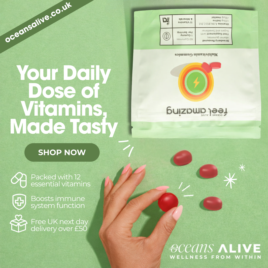 Oceans Alive Health UK Facebook ad: Discover a tastier way to support your health.