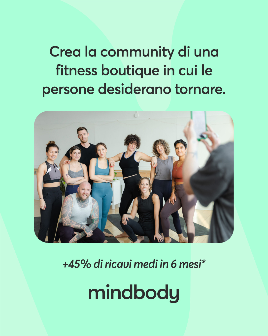 Mindbody Facebook ad: Semplifica i compiti. Fai crescere la tua community.