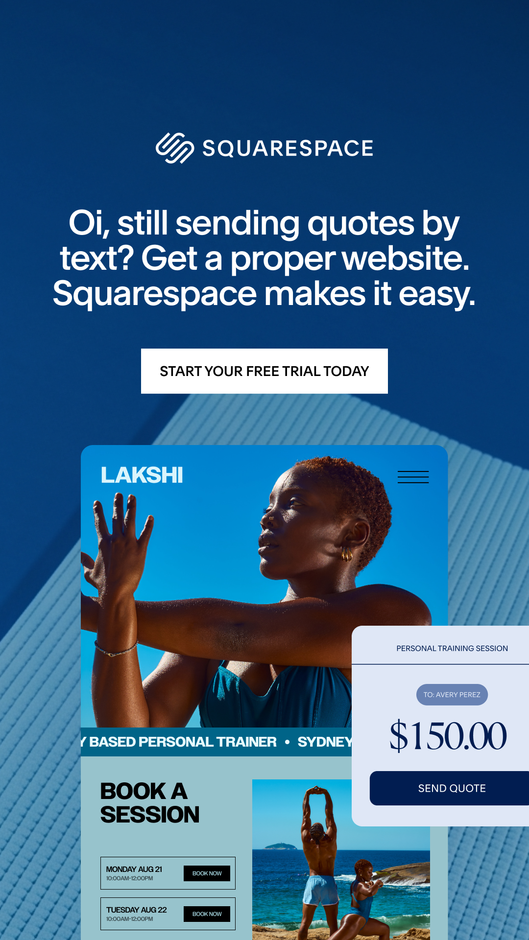 Squarespace Facebook ad: Get a Proper Website Already