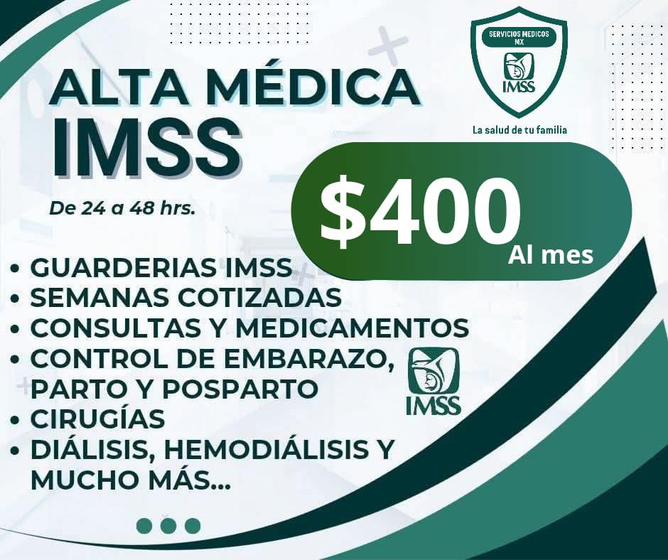 Servicios Médicos Mx Facebook ad: Tu alta médica al IMSS en 24 a…