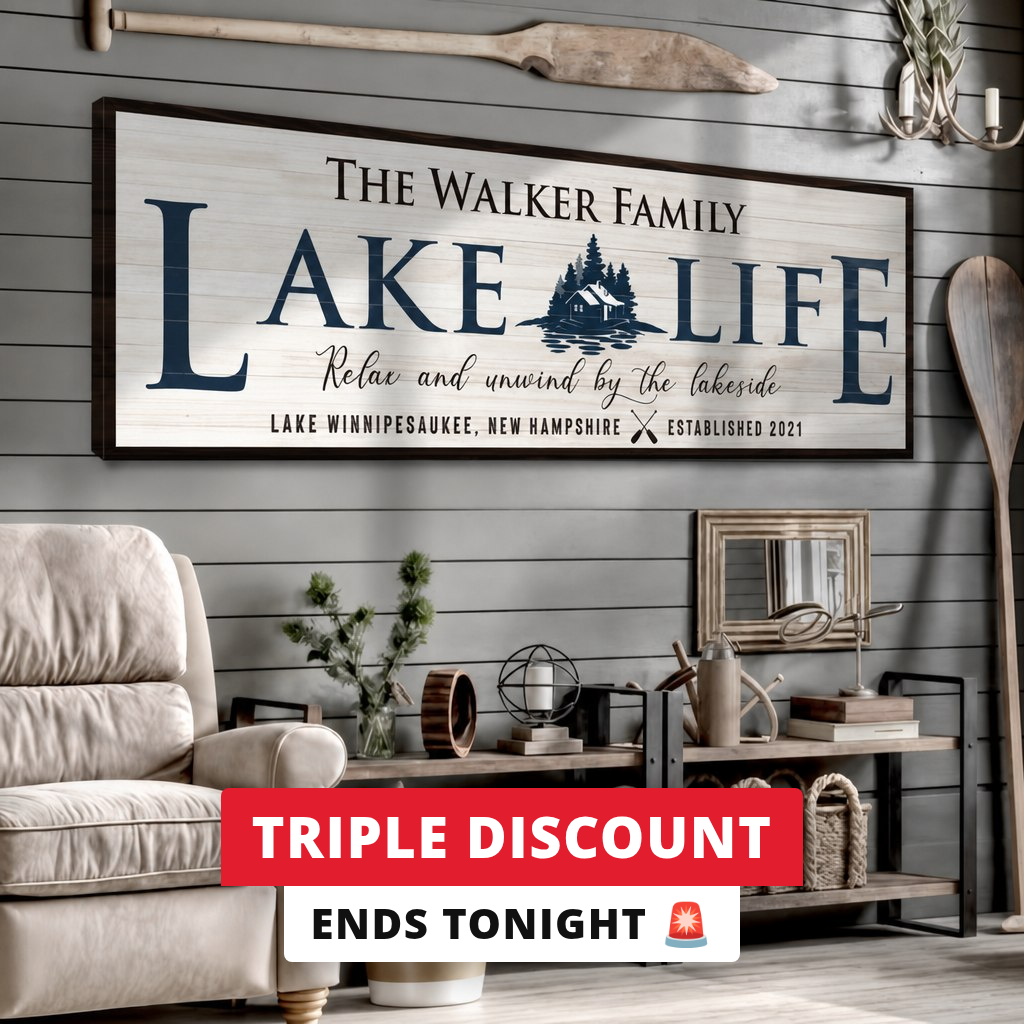 Tailored Canvases - Personalized Art Facebook ad: Handcrafted Personalized Lake Life Sign | Made in the USA…