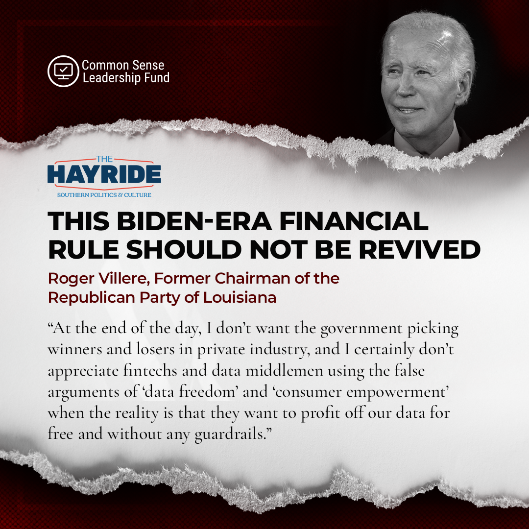 Common Sense Leadership Fund Facebook ad: End Biden’s Open Banking