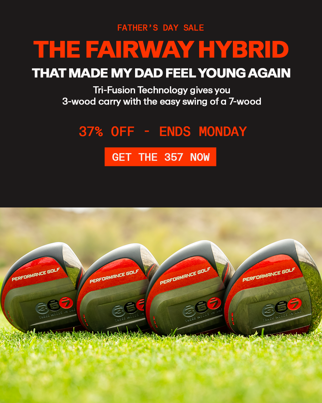 Performance Golf Facebook ad