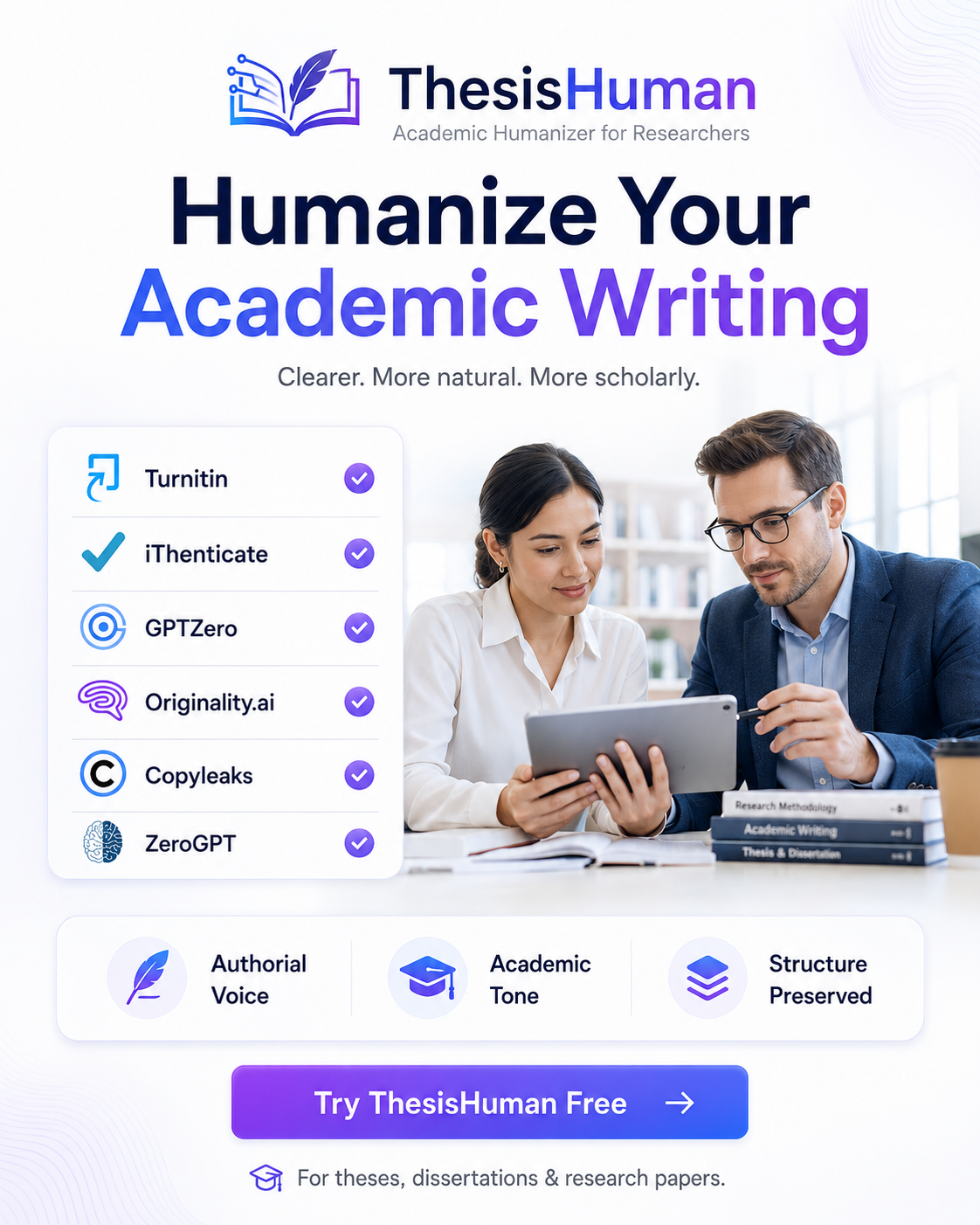 ThesisHuman Facebook ad: Humanize AI Text to Bypass Turnitin & iThenticate Checks |…