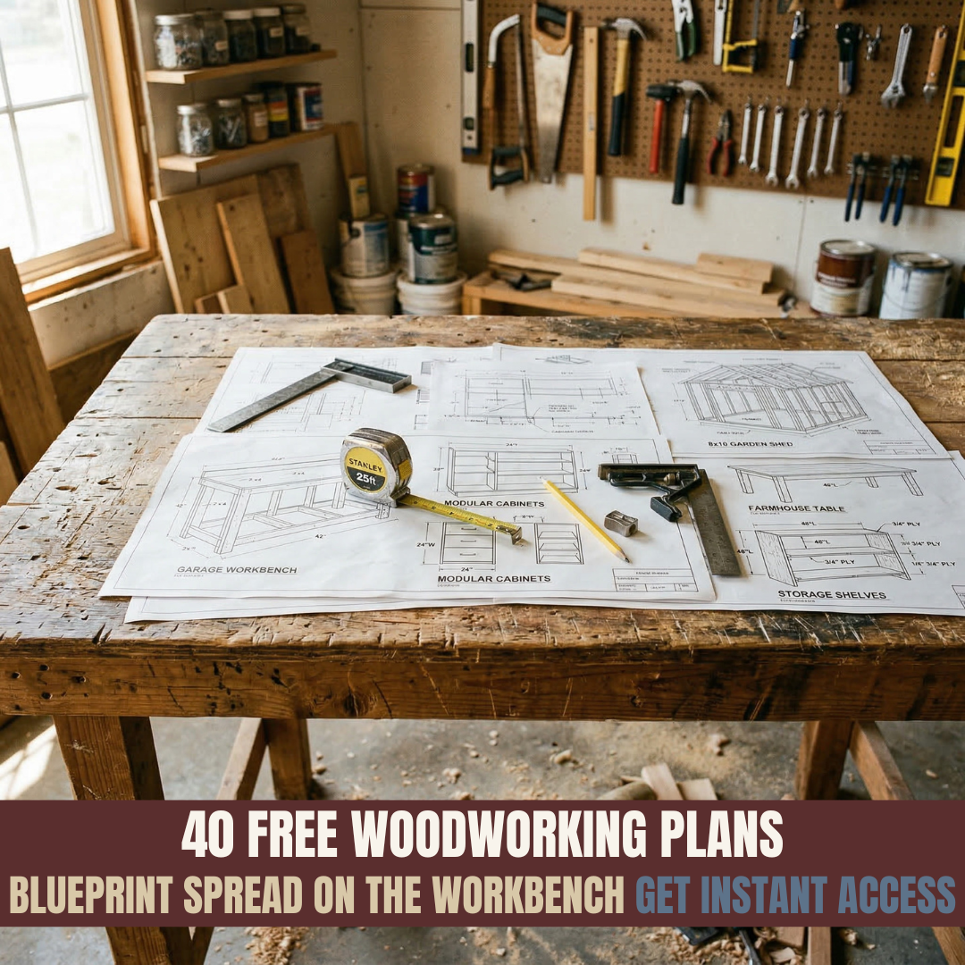 Walt's Wood Shop Facebook ad: 40 Free Woodworking Plans