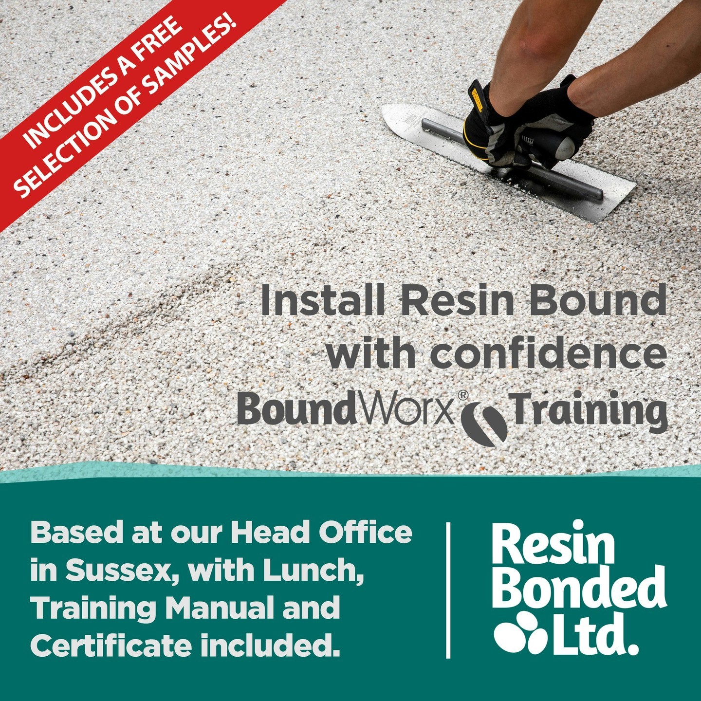 Resin Bonded Ltd Facebook ad: Resin Bound Training Nationwide | BoundWorx Installation
