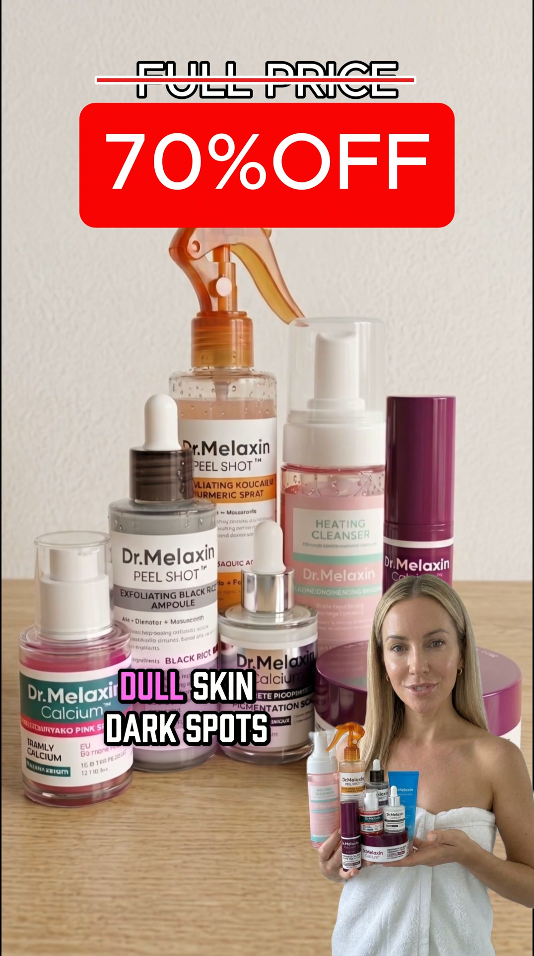 Dr.Melaxin US.official Facebook ad: One Routine. Radiant Skin, Face to Body.