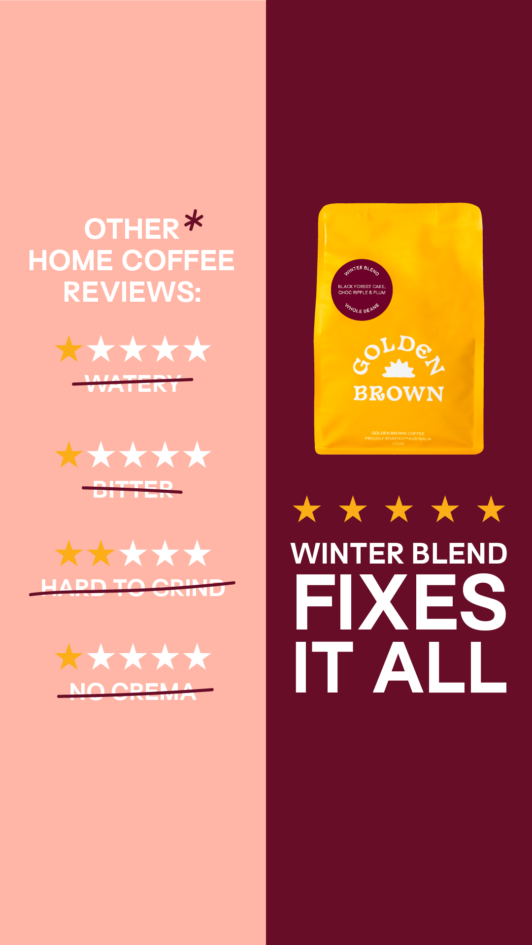 Golden Brown Coffee - Coffee, without the snob Facebook ad from Aug 16, 2026