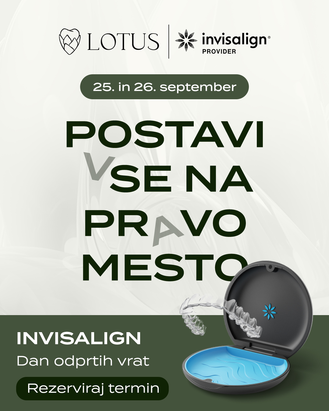 Lotus dentalni center Facebook ad: Prijavi se na Dan odprtih vrat za Invisalign