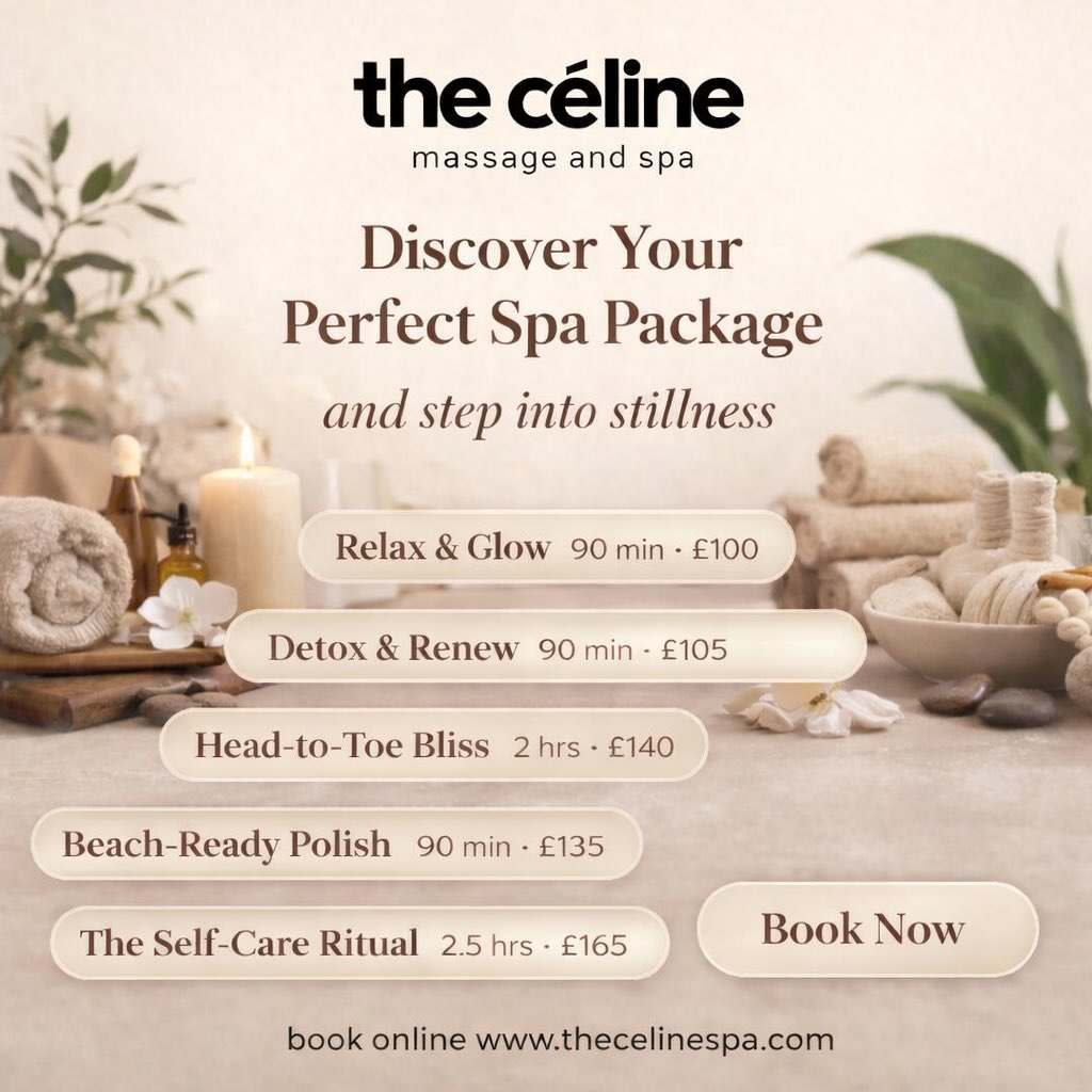 The Céline Spa Facebook ad: The Céline Experience, Curated Self-Care, Designed for You
