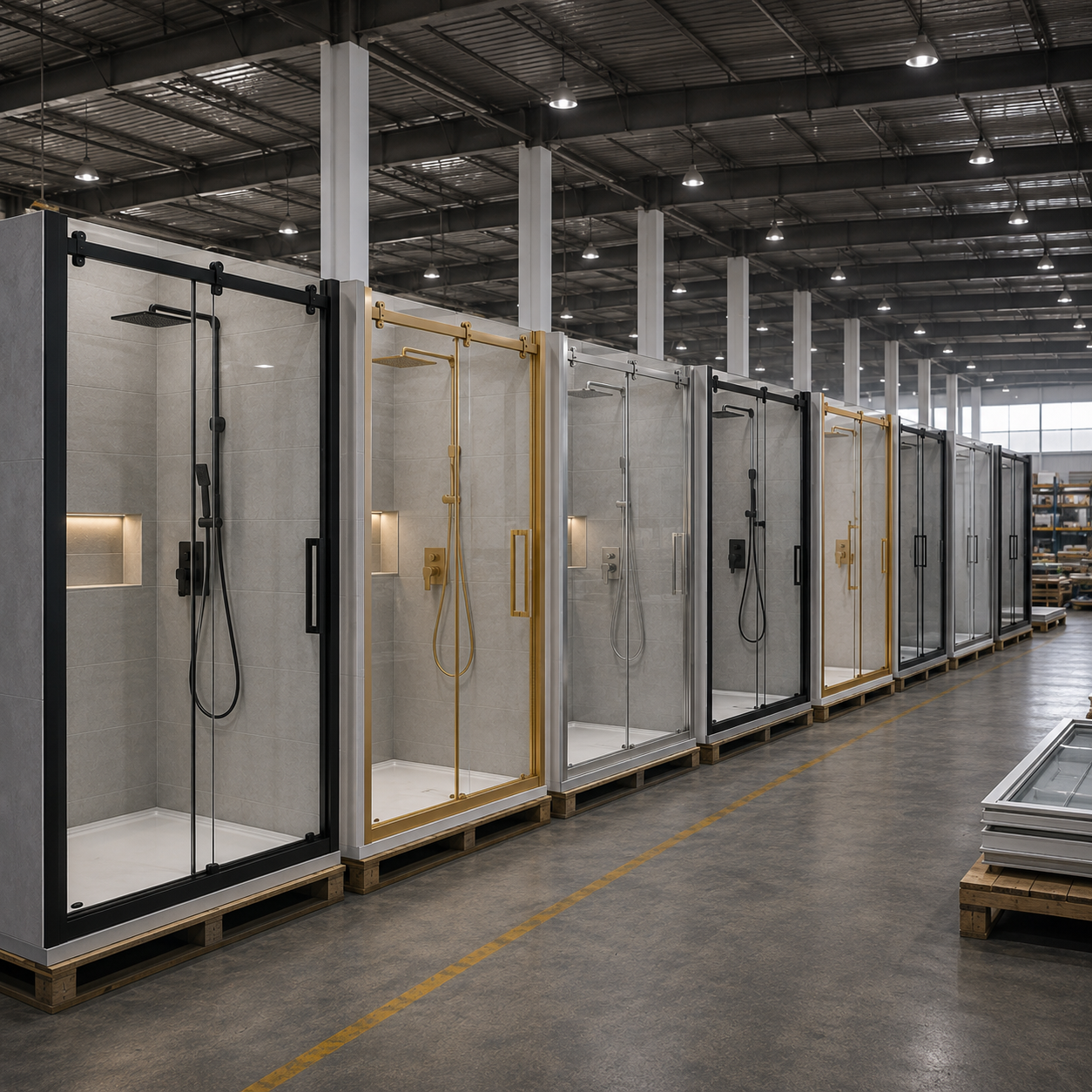 Prime Baths Supply Facebook ad: Factory Direct Shower Doors