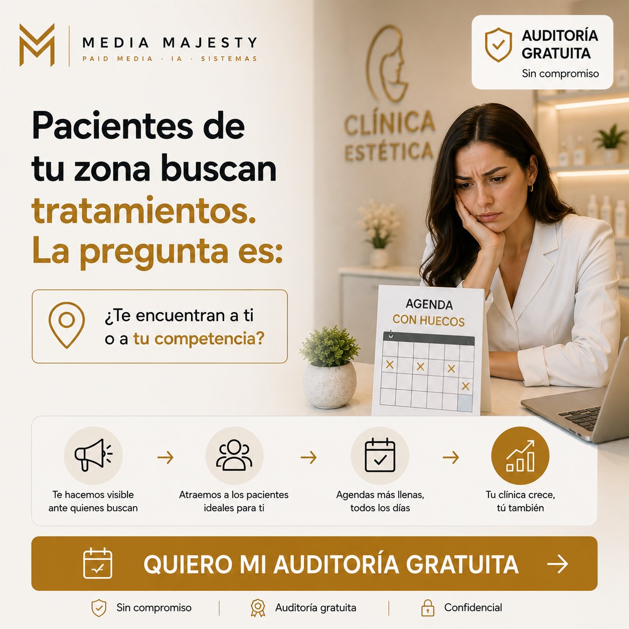 Media Majesty Facebook ad: Consigue más pacientes para tu clínica