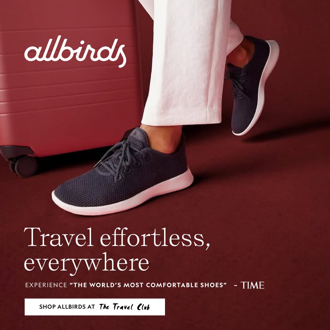 The Travel Club Facebook ad: Shop Allbirds at The Travel Club