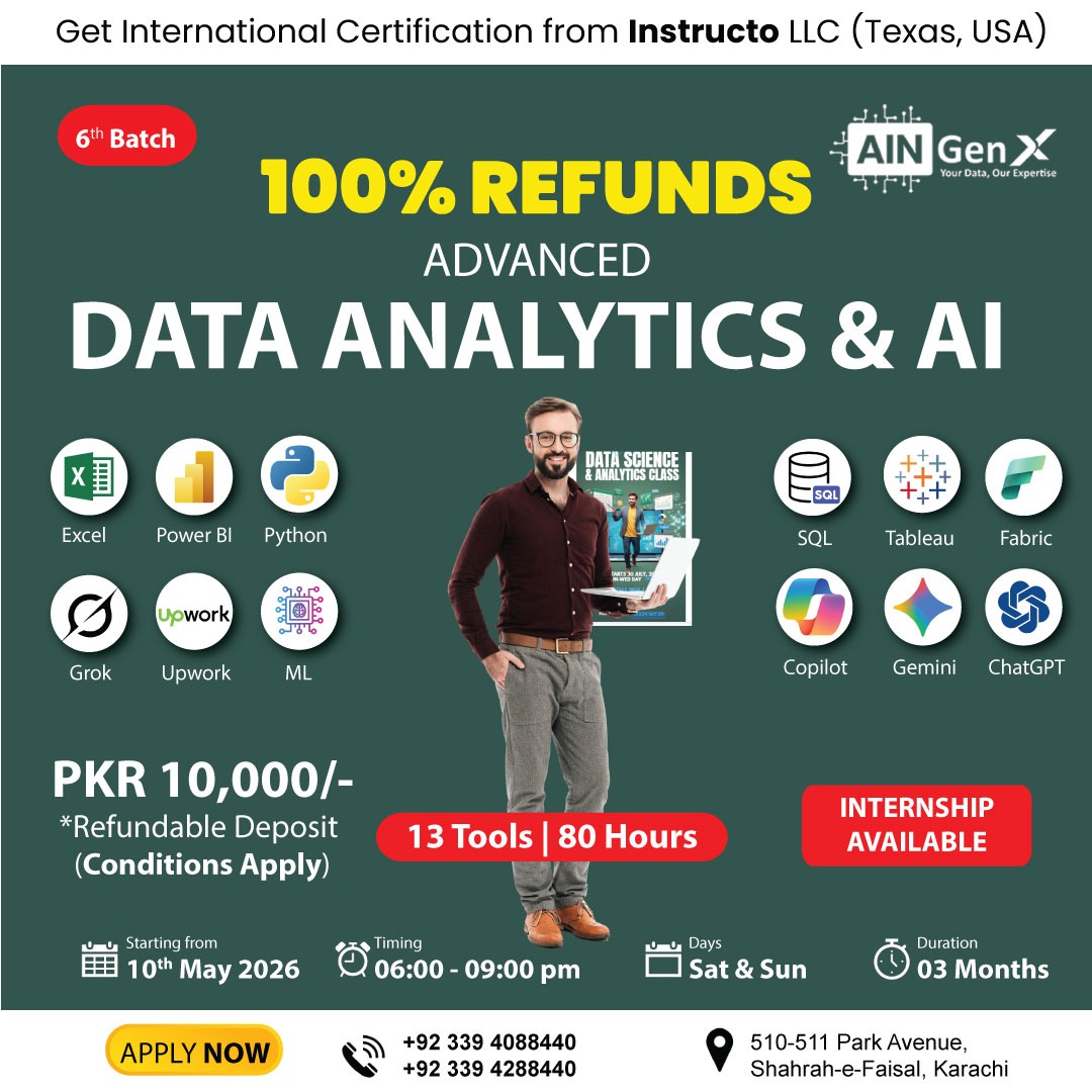 AIN GenX Facebook ad: Data Analyst with AI Tools