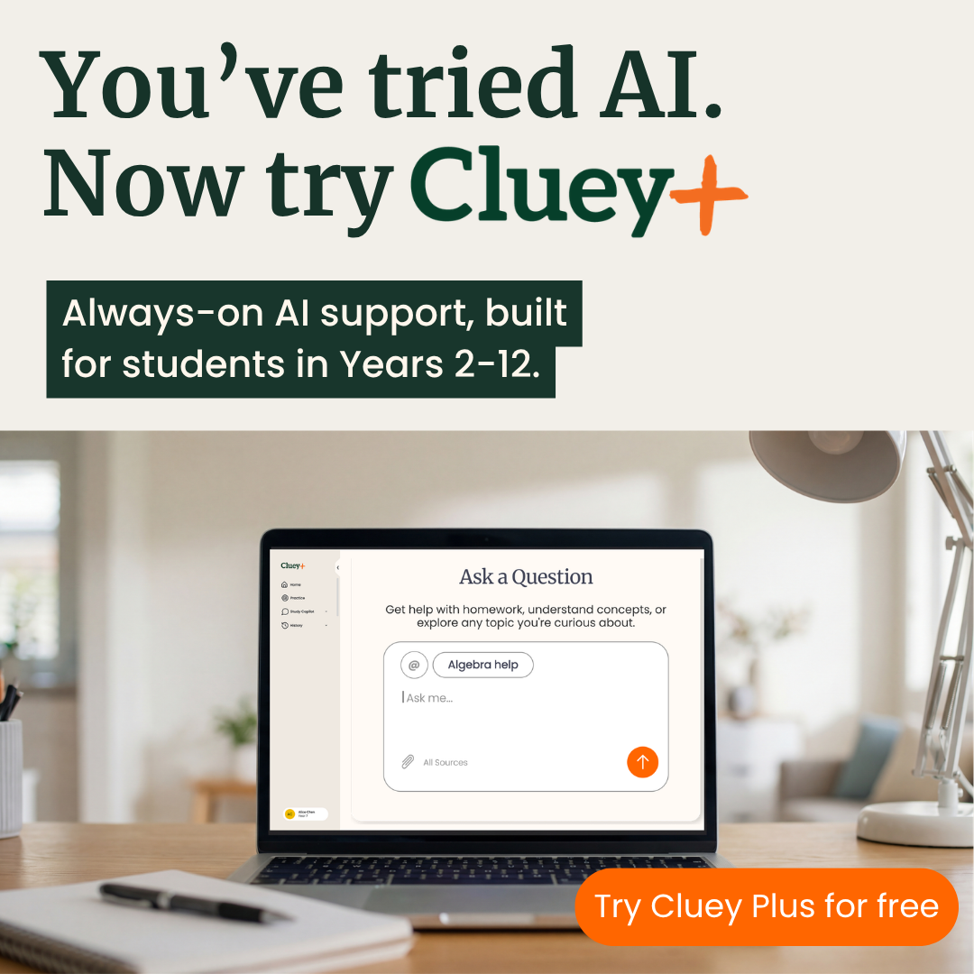 Cluey Plus Facebook ad: Your evenings, back