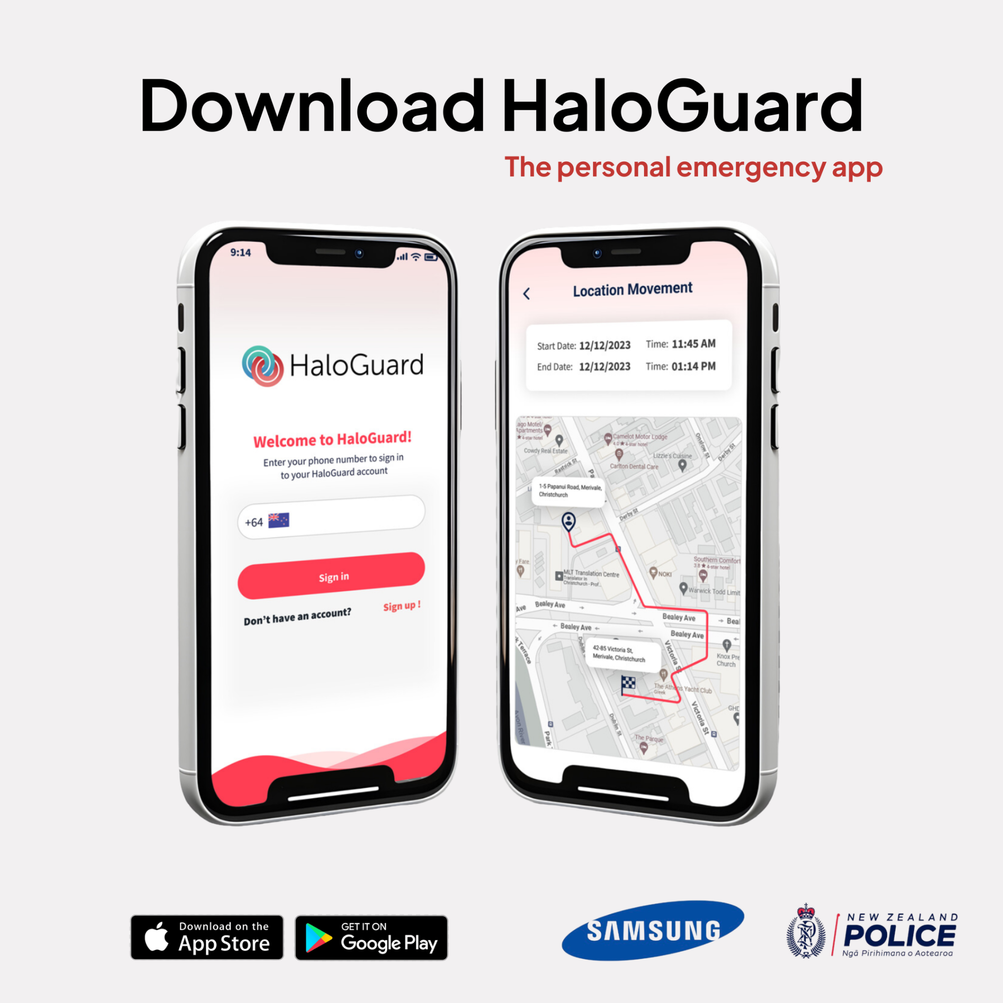 HaloGuard Facebook ad: NZ Personal Safety App designed to protect your Staff