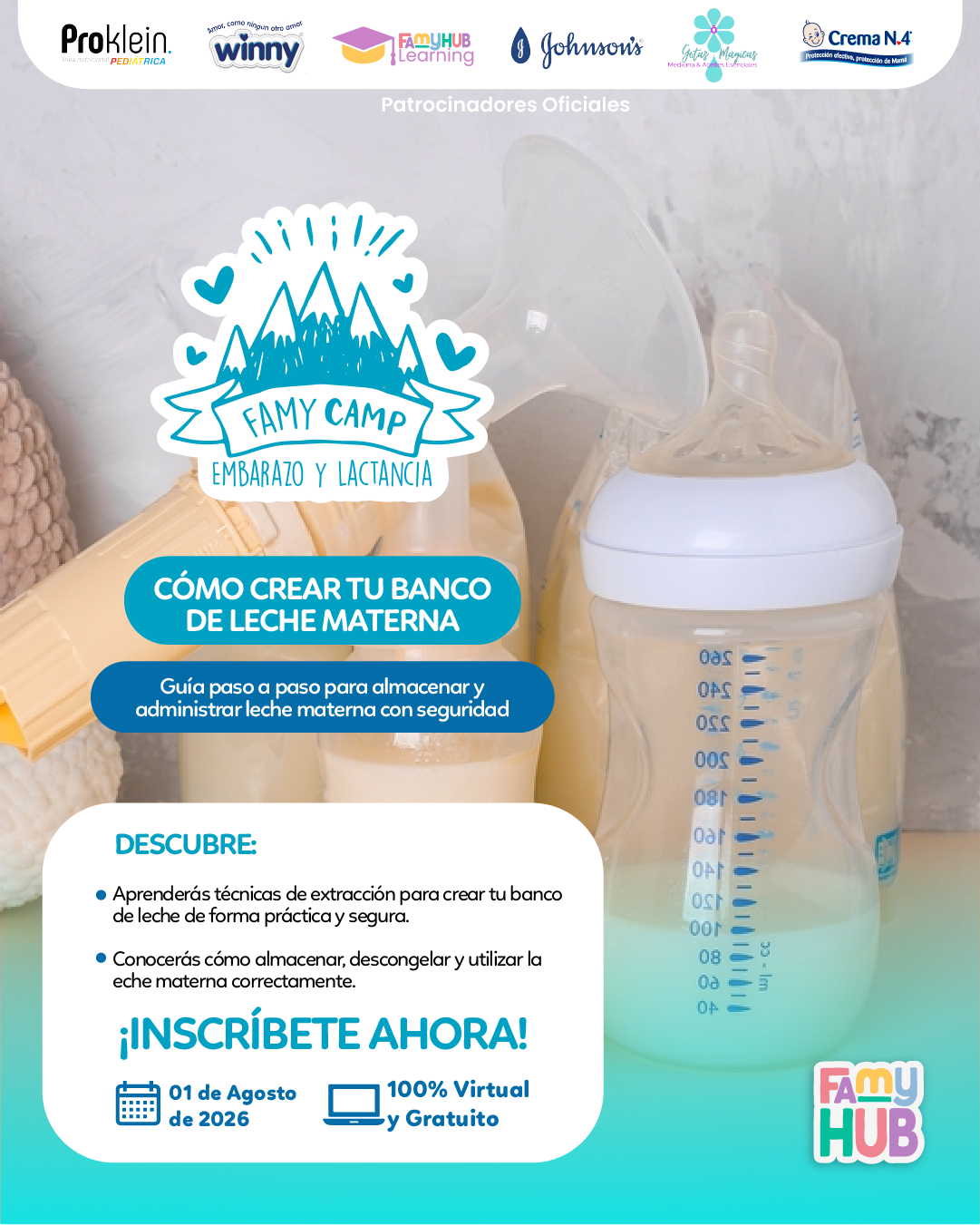 FamyHub Facebook ad: 100% virtual y gratuito. Cupos limitados. ¡Regístrate hoy!