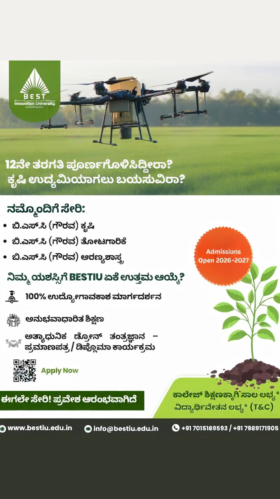 BEST Innovation University Facebook ad: M.Sc. Agriculture (Agritech & Innovation): Transforming…