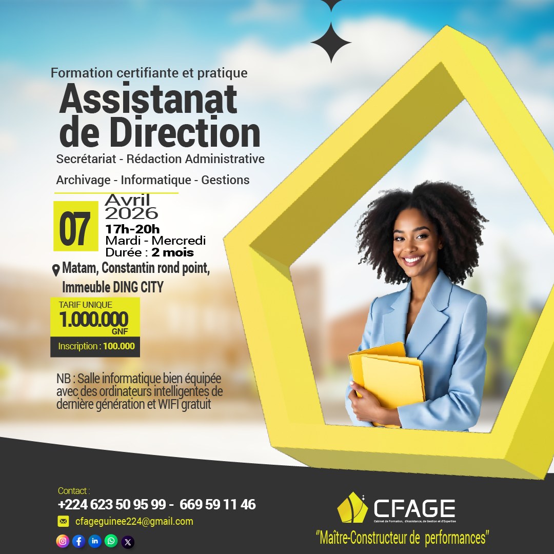 CFAGE Facebook ad: Formation professionnelle et certifiée en Assistanat de…