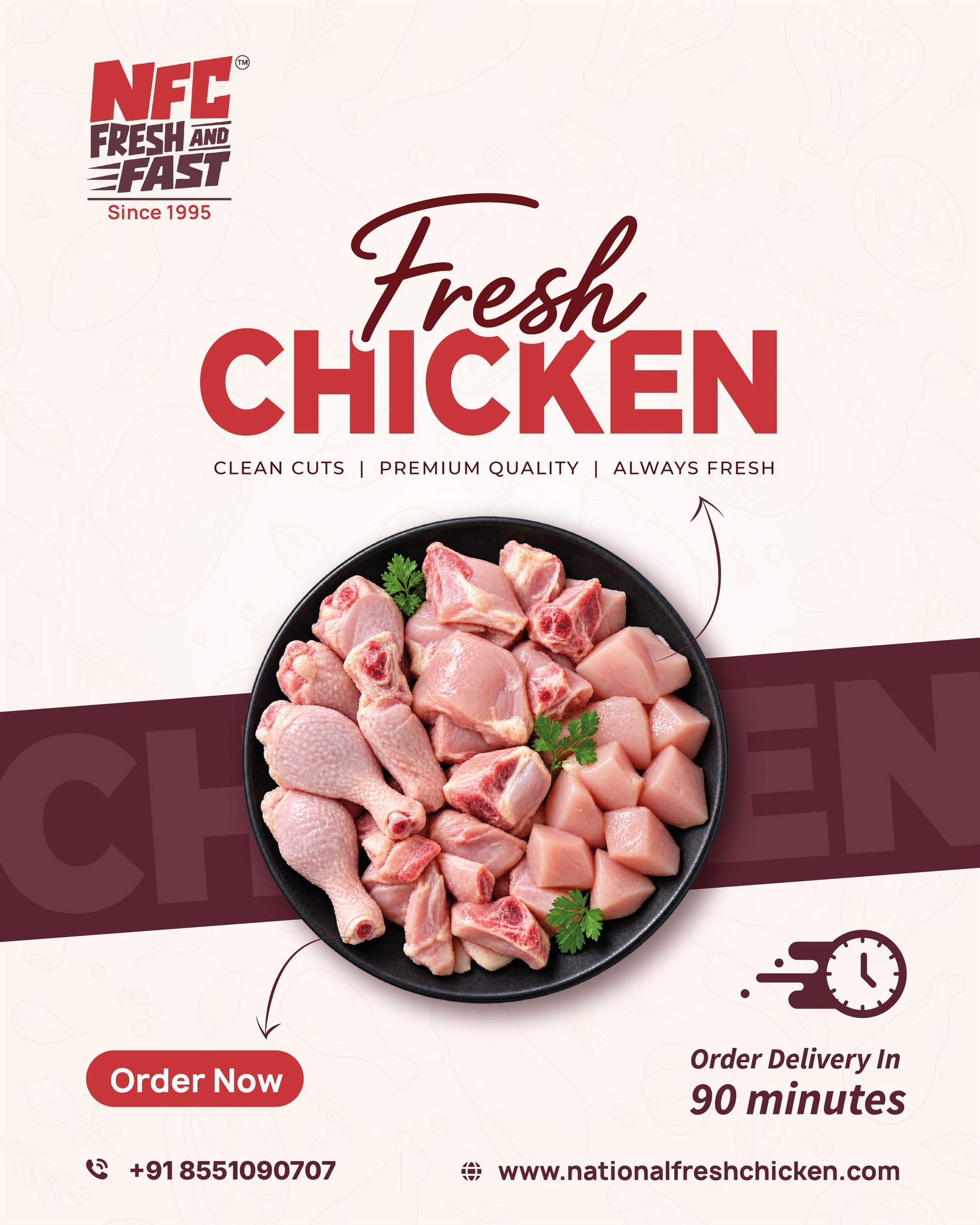 National Fresh Chicken Facebook ad: Fresh Chicken. Clean Cuts.